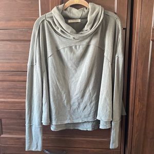 We the Free - army green, cropped, turtle neck sweater Small